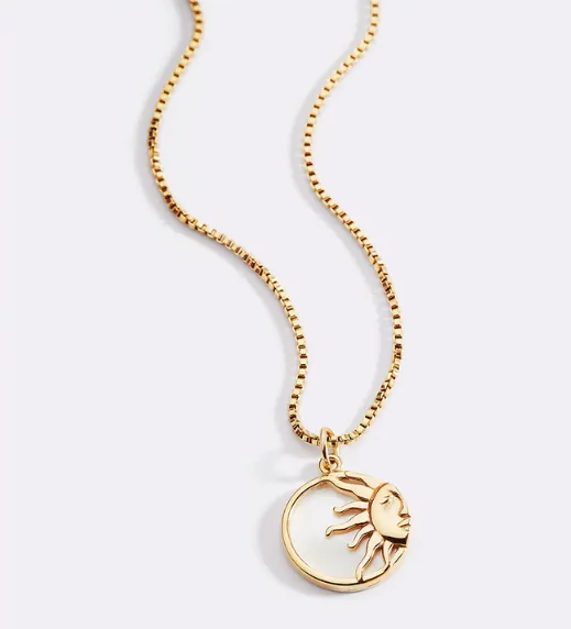 Enamel Sun Pendant Necklace